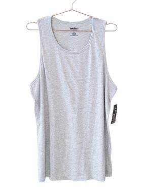 KING SIZE Light Heather Grey Shrink Less Lightweight Tank Top Size L Tall